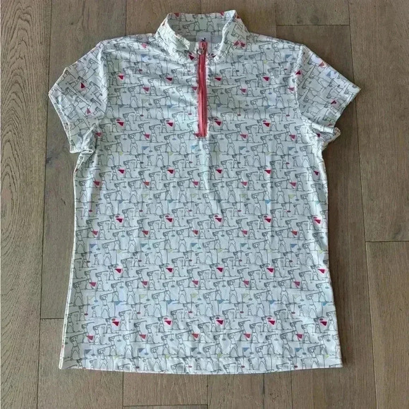 Daily Sports Marseille Marcelle White Cap Sleeve Polo Large - Picture 1 of 5